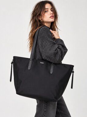 BOTKIER NEW YORK BOND NYLON BIG BLACK TOTE BAG | BLACK | NEW